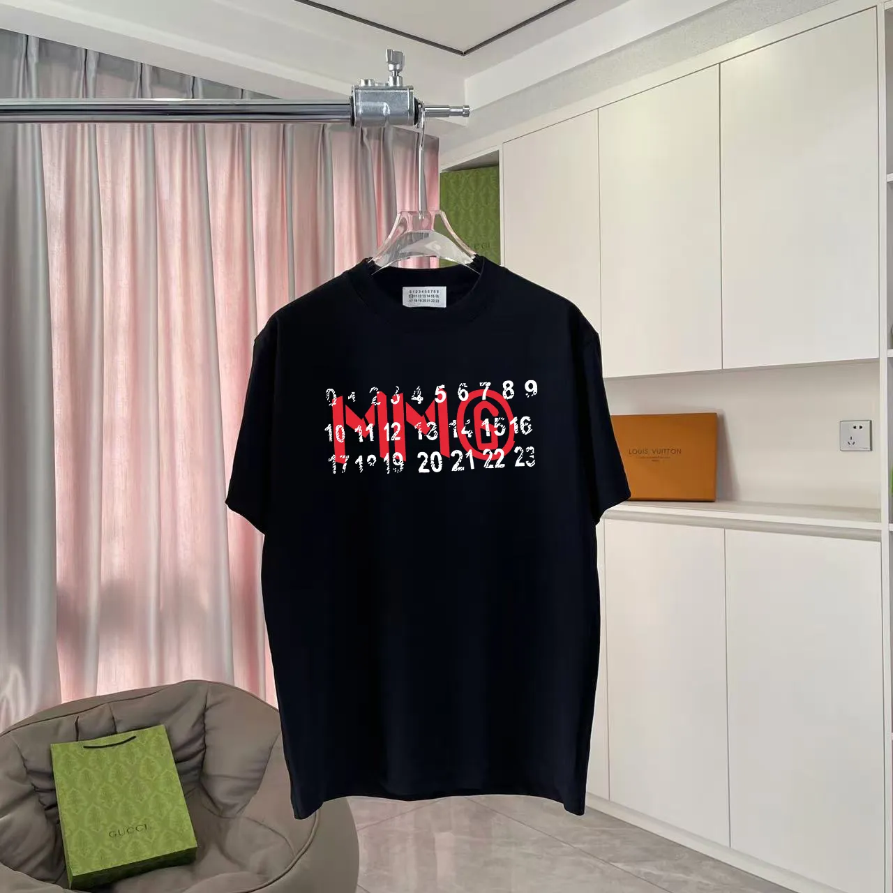 MM 6 2025 New Arrival logo 300g t Same Style Size：S M L XL XXL ：Black White Blue Gray